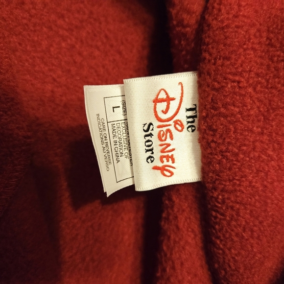 Vtg 90's Disney Store Large Winnie The Pooh Snowflake Fleece Fringe Hem Jacket - Picture 4 of 7